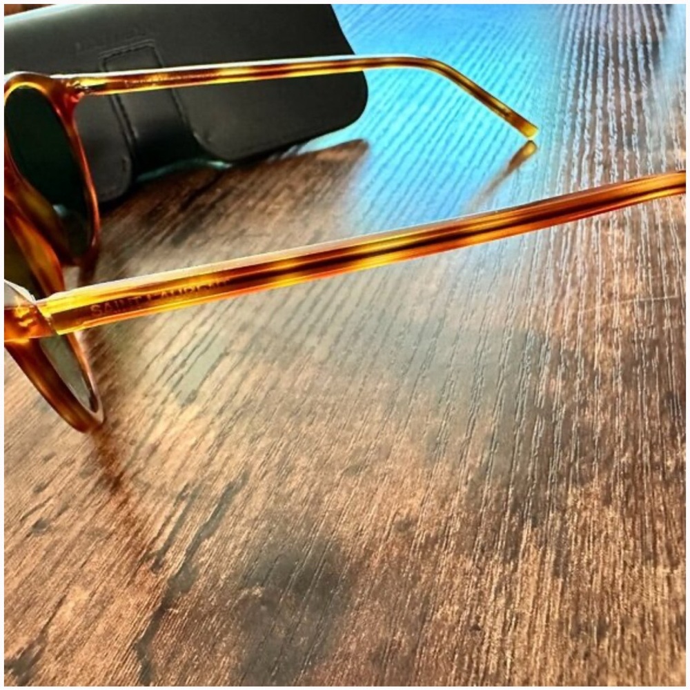 Saint Laurent Tortoise Shell Sunglasses with Havana Green Lenses - Picture 9 of 10